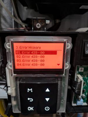 439 Flow Sensor Error Message