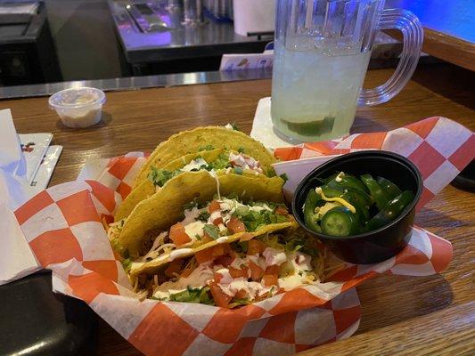 Beef tacos with jalapeños