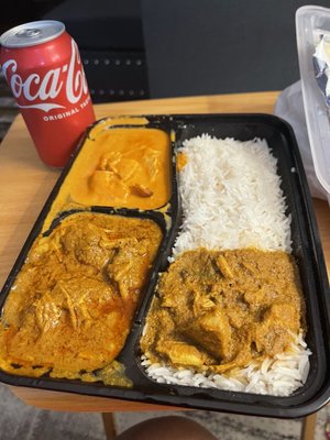 Half Rice & Half Naan, Butter Chicken & Spicy Chicken