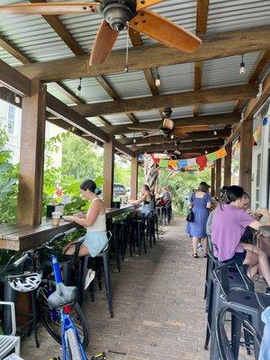 One of the cute outdoor patios