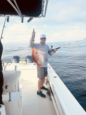 Huge Red Snapper on the charter boat "Slay Ride"!