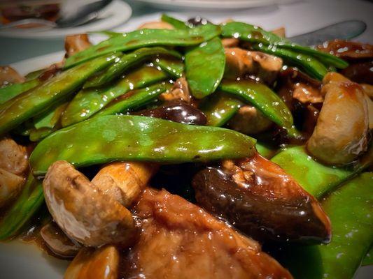 Sweet Mixed Mushrooms with Snow Peas