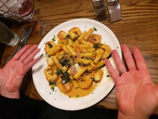 Shrimp and scallops with whiskey cream sauce