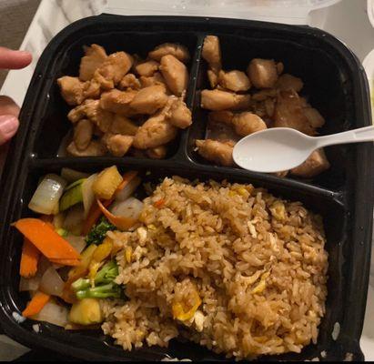 Take out hibachi chicken (fried rice)