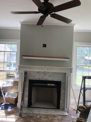 Fireplace and mantle