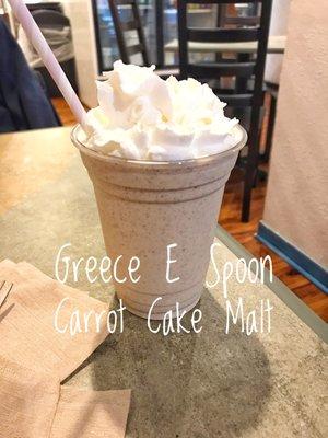 Carrot Cake Malt! They literally take a piece of carrot cake and blend it into a malt!