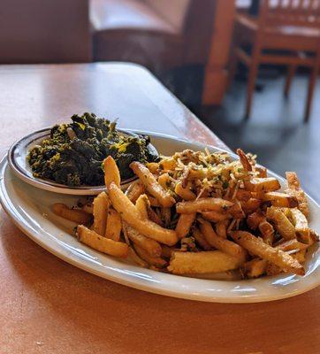 Garlic Fries Braised Spicy Greens