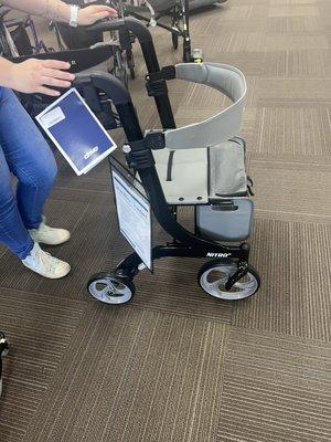 Taylor helped pick out this beautiful and durable rollator: I got it for my mom!