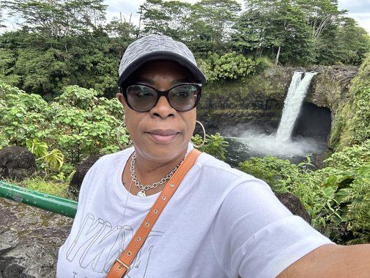 A beautiful waterfall on the tour in Hawaii