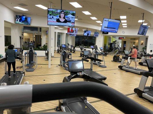 Cardio equipment spaced apart