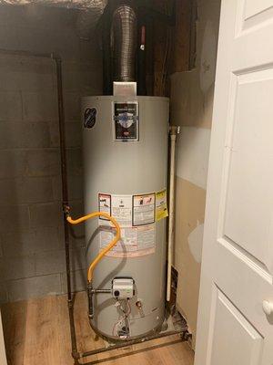 Newly installed hot water heater