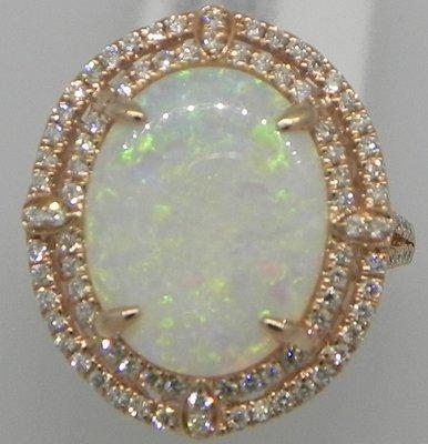 opal and diamond ladies ring