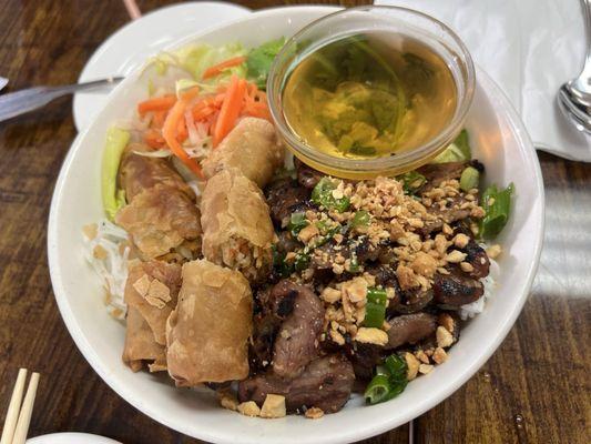 5/29/24 FYI. # 33. BUN THIT NUONG, CHA GIO; Vermicelli with grilled pork & egg rolls