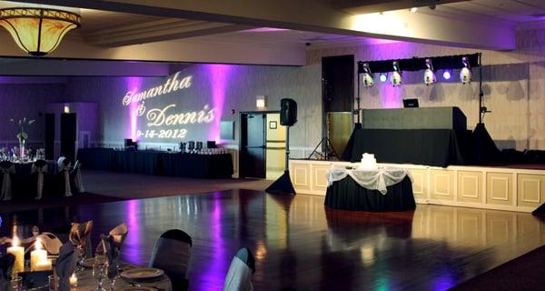 Custom Uplighting and "Name in Lights" monogram