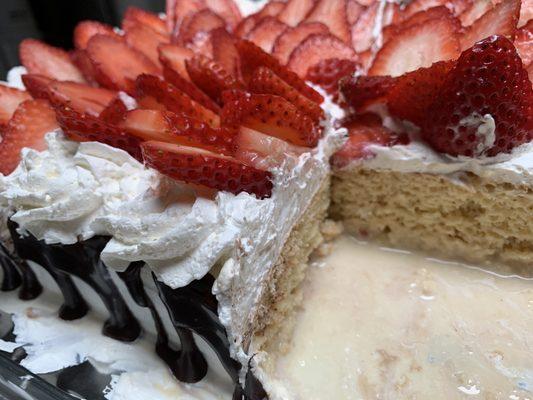 Delicious Mexican  dessert, tres leches cake of course homemade