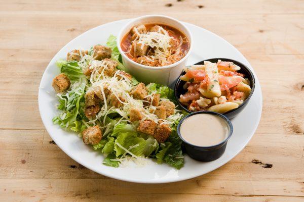 Daily Double w Caesar Salad and Tomato Basil Soup