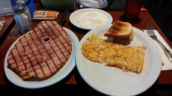 One pound Ham Steak! Could NOT finish this. Delicious and only $8.95.