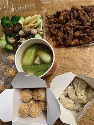 Take our order - delicious food w/ complimentary sesame balls