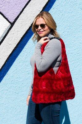 Red MINK Handbag