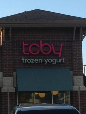 The TCBY logo above the entrance.