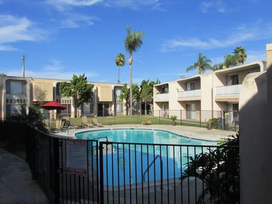 Our beautiful pool goes 7 feet deep.