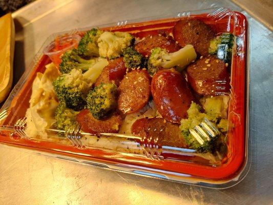 Today's Special: beef sausage bento! 3-10-23