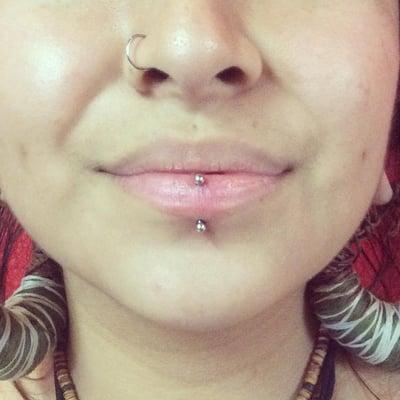 Kiss of Death piercing done here in Sacramento at Poke A Dotz Tattoos & Piercings