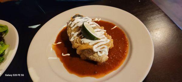 Chile relleno appetizer.