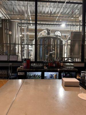 Bar Seating over looking the brewery