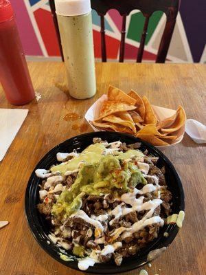 Carne asada bowl. They are able to have the different components of the bowl separate but still pair with other harmoniously.