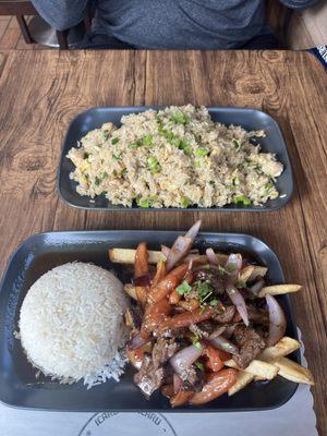 Lomo Saltado and Chaufa de Pollo