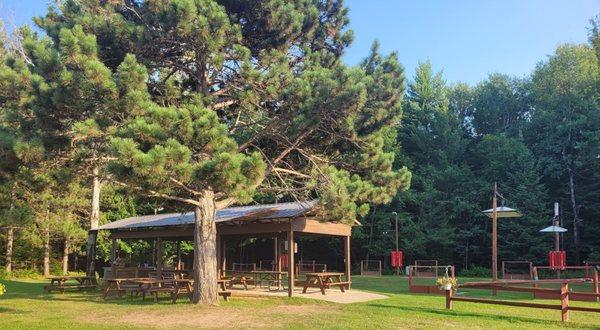 Horseshoes and pavilion