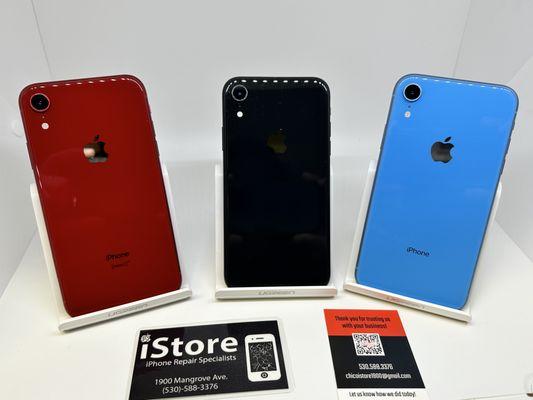 iPhone XR refurbished  .
A grade condition 
Warranty
86%+ battery health
UNLOCKED- any carrier 
Visit www.chicoistore.com for availability