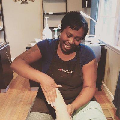 One of our amazing nail techs Monica Boyd.