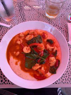 Shrimp and grits w/ buffalo sauce