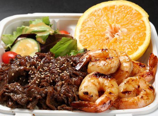 Ribeye Steak & Shrimp Bento Box!