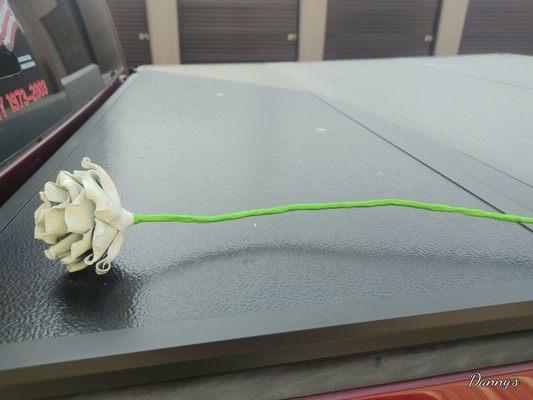 Sample metal rose, powder coated base color for air brushing