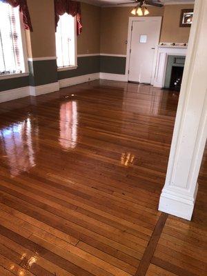 Wood Floor after cleaning and polishing