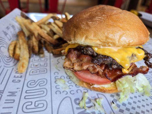 Bacon Cheeseburger Combo single patty.