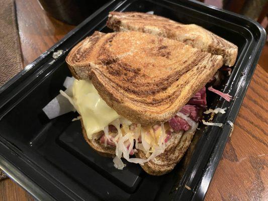 Reuben sandwich ($14) from Brooks Family Corned Beef, 3.4.2024.