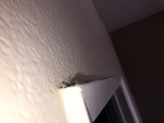 Dust chunks on door frames