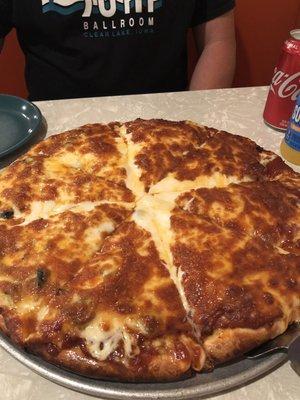 Now that's cheesy pizza!