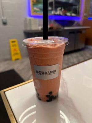 Strawberry Mango Smoothie with White Rabbit Ice-cream and Boba