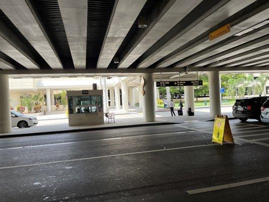 Taxi and transport booth outside baggage claim