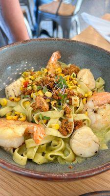 The shrimp and scallop allow pasta