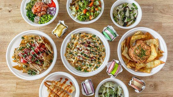 Poke Bowls, Entrees, Sides, Dessert