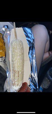 Their elote entero also barely had any crema or mayo or cheese