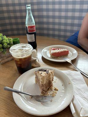 Strawberry Pie and Coffee Crunch Pie.