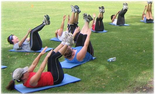 One of our Saturday morning Boot Camp sessions designed to get you burning calories while having fun!