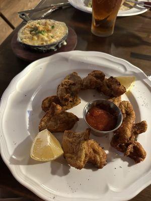 Calf fries and Mac & cheese!